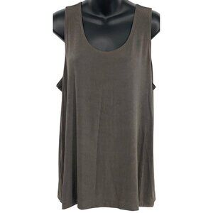 Chicos Travelers Tank Top Size 3 XL Extra Large Gray Blouse Stretch Women New